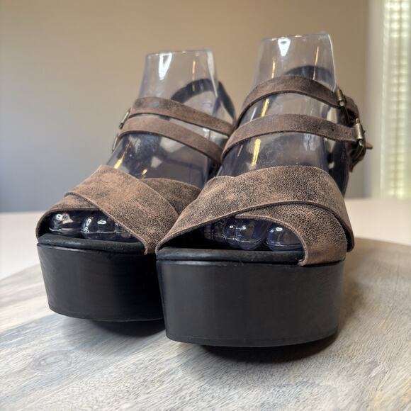 FreeBird By Steven Ali Women's Brown Leather Sandals Mules Shoes US Size 9 - Picture 5 of 13